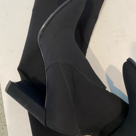 LIKE NEW Stuart Weitzman over the knee thigh high black boot. Scuba material - Picture 13 of 13